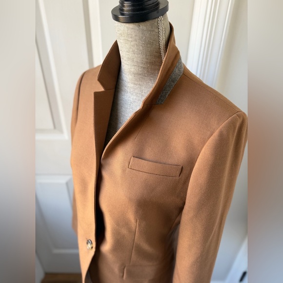 J. Crew Womens Regent Wool Blazer Jacket Camel Tan Size 8 EUC - Picture 3 of 6